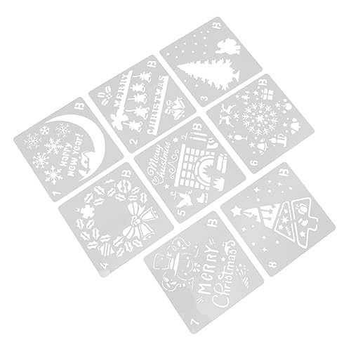 DOITOOL 1Satz Weihnachtliche DIY Malschablonen aus Langlebigem Pet Material Wiederverwendbare Sprühschablonen für Kreative Bastelprojekte und Festliche Dekorationen von DOITOOL