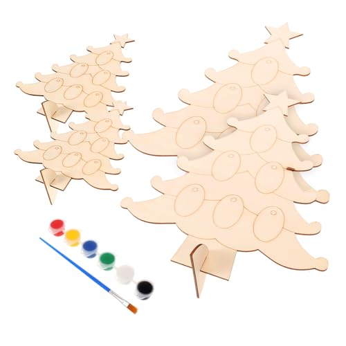 DOITOOL 1Satz Weihnachtsbaum Verzierungen Holz Teiliges für DIY Projekte Blanko zum Bemalen für Weihnachtsdekorationen und Bastelarbeiten von DOITOOL