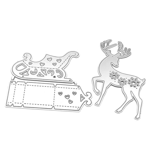 DOITOOL 1Satz Weihnachtsschlitten Stanzformen Hartstahl DIY Schablonen für Scrapbooking Bastelvorlagen Langlebige und Praktische Stanzformen für Kreativität und von DOITOOL