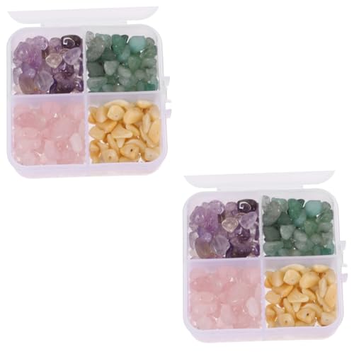 DOITOOL 2 Boxen Kiesbox Edelsteinperlen unregelmäßige Steinperle Chip-Perlen lose Steinperle Steinperlen selber machen Stein zum Selbermachen unregelmäßige Splittersteinperle DIY-Perlen von DOITOOL