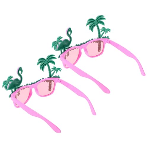 DOITOOL 2 Lustige Sonnenbrillen Für Erwachsene: Durchsichtige Flamingo- Aus Kunststoff Modische Hawaii-Party-Brille Größe von DOITOOL