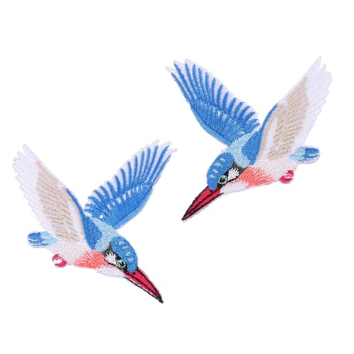 DOITOOL 2 Paare Bestickte Selbstklebende Vogel Patches zum Aufbügeln Teiliges DIY Kleidung Reparatur Bunte Applikationen für Jacken Jeans und Textilien Strapazierfähige Dekoration von DOITOOL