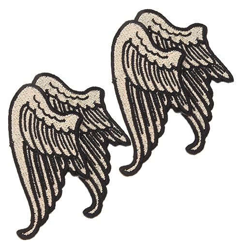 DOITOOL 2 Paare Cartoonflügelzubehör Flicken Nähen Flicken Für Jacken Flicken Für Bekleidung Name Bestickt Flecken Flicken Für Kleidung Stichworte Patch Applikation Aufnähen Polyester von DOITOOL
