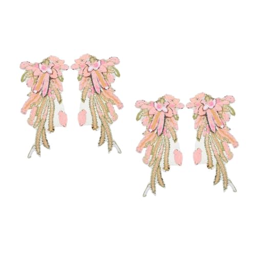 DOITOOL 2 Paare Engel Flügel Patches Diy Stickerei Aufnäher für Kleidung Pinke Applikation Handgemachte Dekoration für Sweater Jacken und Mehr von DOITOOL