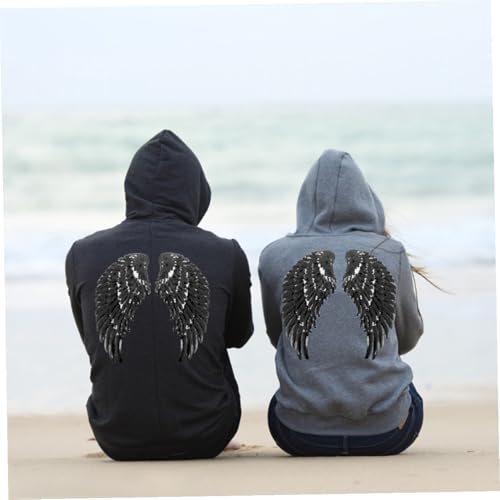 DOITOOL 2 Paare Pailletten Flügel Aufnäher zum Aufbügeln Bestickte Engelsflügel Applikationen aus Langlebige Kleidung Deko für Jacken Pullover DIY Textil Verzierungen von DOITOOL