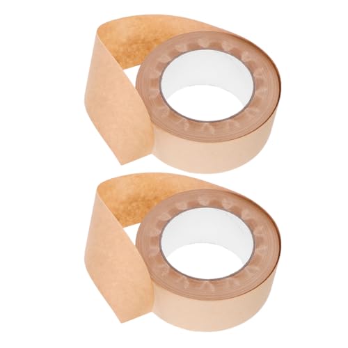 DOITOOL 2 Rollen Aquarell-Malband künstler rahmen Sicheres Befestigungsband für Bilder Wasserfarbe Malerband Streifen Papier Kartonverpackungsband wasseraktiviertes Klebeband Light Brown von DOITOOL