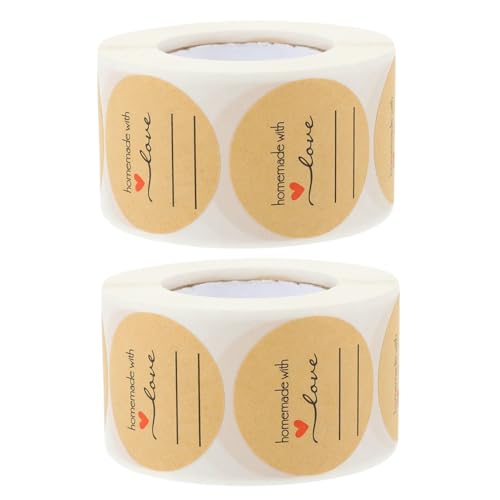 DOITOOL 2 Rollen Aufkleber für Backetiketten kleine Etiketten für Gläser Backsiegel-Etikettenaufkleber Backversiegelungsaufkleber Etiketten zum Backen von Aufklebern Kraftpapier Hellbraun DOITOOL 2 Rollen Aufkleber für Backetiketten kleine Etiketten für Gläser Backsiegel-Etikettenaufkleber Backversiegelungsaufkleber Etiketten zum Backen von Aufklebern Kraftpapier Hellbraun von DOITOOL