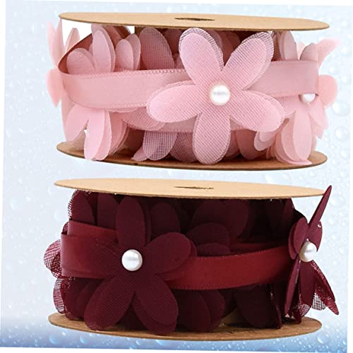 DOITOOL 2 Rollen Blumen Spitzenband mit Besticktem Spitzenmuster Romantisches Geschenkband für Basteln Langlebiges Wiederverwendbares Stoffband Weinrot DOITOOL 2 Rollen Blumen Spitzenband mit Besticktem Spitzenmuster Romantisches Geschenkband für Basteln Langlebiges Wiederverwendbares Stoffband Weinrot von DOITOOL
