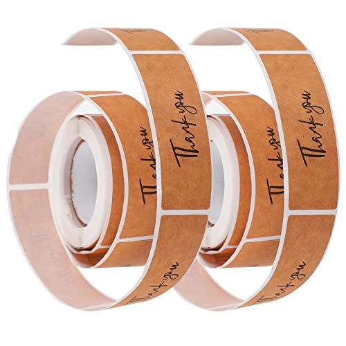 DOITOOL 2 Rollen Dankesaufkleber Selbstklebende Etiketten für Geschenkverpackungen Dekorationen und Umschläge Hochwertige Papieraufkleber mit Glänzender Oberfläche Stark Haftend und von DOITOOL
