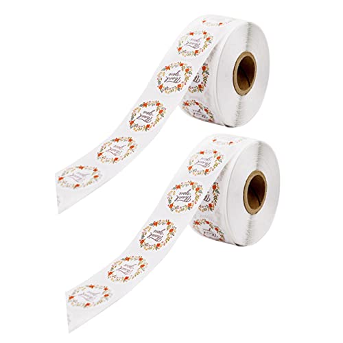 DOITOOL 2 Rollen Dankeschön Aufkleber Selbstklebende Etiketten für Geschenkverpackungen Rolle Dekorative Sticker für Bastelarbeiten und Geburtstagsfeiern von DOITOOL