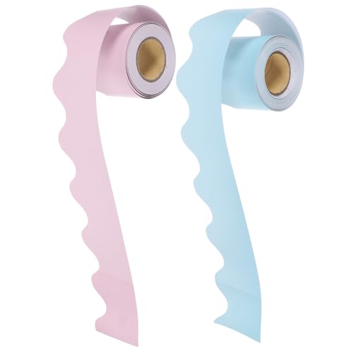 DOITOOL 2 Rollen Dekorpapier für Pinnwand Selbstklebende Gewellte Bordüre und Je für Klassenzimmer Bastelprojekte und Feiern DOITOOL 2 Rollen Dekorpapier für Pinnwand Selbstklebende Gewellte Bordüre und Je für Klassenzimmer Bastelprojekte und Feiern von DOITOOL