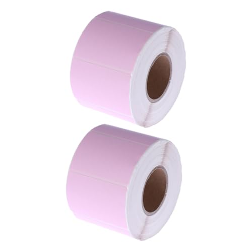DOITOOL 2 Rollen Etiketten aus Thermopapier für Thermoaufkleber-Etiketten Postetiketten -Versandetiketten Thermal- Aufkleberpapier Rechtecke beschriften thermisches Etikett Rosa von DOITOOL