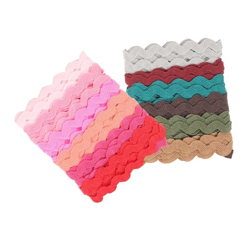 DOITOOL 2 Rollen Fransenband Bunt Wellenkante Robustes Polyesterband für DIY Geschenkverpackung Partydeko Kleidung Verzierung Langlebiges Bastelband von DOITOOL