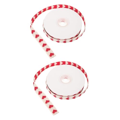 DOITOOL 2 Rollen Geschenkband Herzen Schleifen zum Verpacken Valentinstag Geschenkband für den täglichen Gebrauch Band für Geschenkverpackung Polyester Baumwolle DOITOOL 2 Rollen Geschenkband Herzen Schleifen zum Verpacken Valentinstag Geschenkband für den täglichen Gebrauch Band für Geschenkverpackung Polyester Baumwolle von DOITOOL