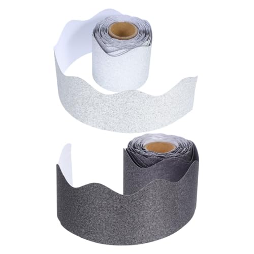 DOITOOL 2 Rollen Glitzernde Tafelränder Fürs Klassenzimmer, Dekorative Pinnwandverzierung Für Schule Und Büro, Gewellte Glitzerkanten, Elegante, Funkelnde Plakattafelverzierung (10 M) von DOITOOL