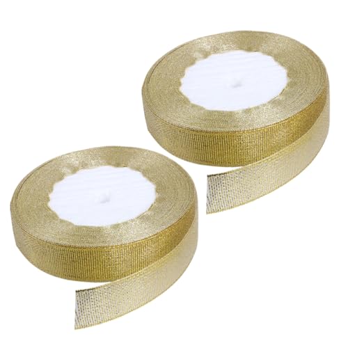 DOITOOL 2 Rollen Goldenes Geschenkband Strapazierfähiges Glänzendes Dekorationsband für DIY Geschenkverpackung Scrapbooking Handgefertigte Bastelprojekte DOITOOL 2 Rollen Goldenes Geschenkband Strapazierfähiges Glänzendes Dekorationsband für DIY Geschenkverpackung Scrapbooking Handgefertigte Bastelprojekte von DOITOOL