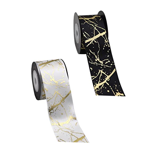 DOITOOL 2 Rollen Hochwertiges Geschenkband Breit Gold Cremefarbene Heißprägefolie für Geburtstags Blumenverpackung Vielseitiges Dekorationsband für DIY Geschenkverpackung und Festtagsdeko DOITOOL 2 Rollen Hochwertiges Geschenkband Breit Gold Cremefarbene Heißprägefolie für Geburtstags Blumenverpackung Vielseitiges Dekorationsband für DIY Geschenkverpackung und Festtagsdeko von DOITOOL