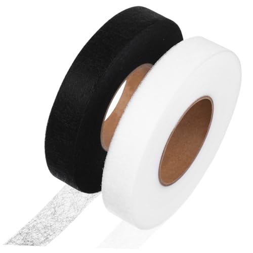 DOITOOL 2 Rollen Klebefolie einlegen Gardinensaumband ohne Nähen Saumband für Kleidung Stoff Vorhang Naht hem tape multifunktionales klebeband Bügelband zum Säumen Kein Saumband zum Nähen von DOITOOL
