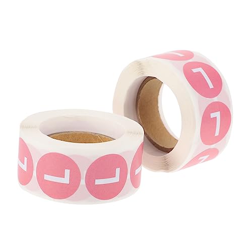 DOITOOL 2 Rollen Kleidergrößen-aufkleber Runden Stoffetiketten Rundes Etikett Runder Aufkleber in Kleidungsgröße Größe Aufkleber Kleidungsstück Zahlen Kreis Transparent Groß Rosa Papier DOITOOL 2 Rollen Kleidergrößen-aufkleber Runden Stoffetiketten Rundes Etikett Runder Aufkleber in Kleidungsgröße Größe Aufkleber Kleidungsstück Zahlen Kreis Transparent Groß Rosa Papier von DOITOOL