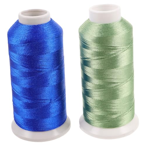 DOITOOL 2 Rollen Polyester Nähgarn Starke Stick Quiltfäden für Hand Maschinensticken Robuste Farbintensive Spulen in Blau für DIY Textilgestaltung von DOITOOL