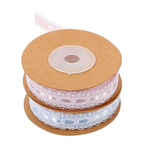 DOITOOL 2 Rollen Polyester Spitzenband Blau und Elastisches Dekoband für Diy Kleidung Hochzeitsaccessoires und Heimdekoration von DOITOOL