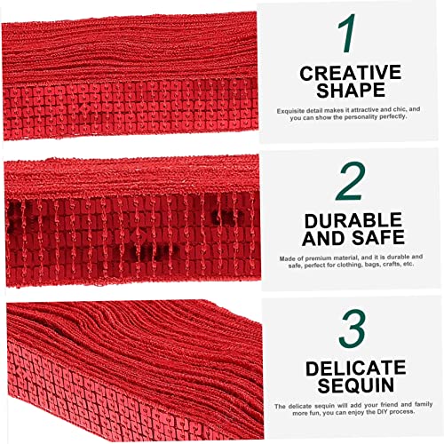 DOITOOL 2 Rollen Reihiges Rotes Paillettenband Vielseitiges Diy Bekleidungszubehör Zierendes Kostümzubehör Fein Gearbeiteter Bastelbesatz für Kleider Taschen Hüte und Dekoration von DOITOOL