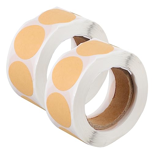 DOITOOL 2 Rollen Runde Selbstklebende Etiketten Blanko Kraftpapier Aufkleber für Geschenkverpackungen und DIY Projekte Beschriften von Flaschen Gläsern und Dankeskarten von DOITOOL
