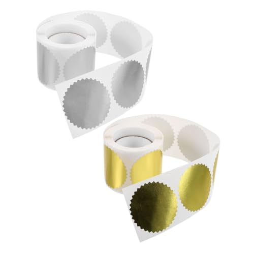DOITOOL 2 Rollen Runde Zahnradsiegel Aufkleber Gold Silber Selbstklebend Prägeetiketten für Umschläge Notariatsstempel Hochzeit Zertifikate DIY Verschluss DOITOOL 2 Rollen Runde Zahnradsiegel Aufkleber Gold Silber Selbstklebend Prägeetiketten für Umschläge Notariatsstempel Hochzeit Zertifikate DIY Verschluss von DOITOOL