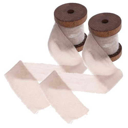 DOITOOL 2 Rollen Satinband Mit Unbearbeiteter Kante Rustikales Satinband Mit Draht Dekorationsband Für Blumensträuße Farbige Bänder Zum Basteln Bänder Zum Verpacken Von Stoff Party von DOITOOL