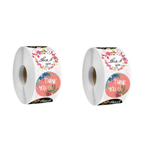 DOITOOL 2 Rollen Selbstklebende Dankeschön Aufkleber Diy Etiketten für Hochzeiten Partys und Backwaren für Verpackungen und Kreative Bastelprojekte von DOITOOL