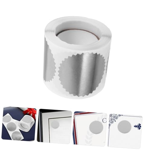DOITOOL 2 Rollen Silberne Siegelaufkleber Selbstklebend Medaillen Auszeichnungen Sticker für Urkunden Zertifikate Dekoration für Schule Büro Party von DOITOOL