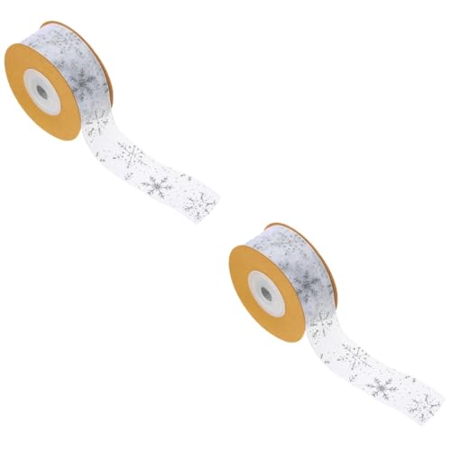 DOITOOL 2 Rollen Weihnachtliches Dekoband Silber Geschenkband mit Schneeflockenmuster Flexibel und Langlebig für DIY Schleifen Geschenke und Festliche Baumdeko DOITOOL 2 Rollen Weihnachtliches Dekoband Silber Geschenkband mit Schneeflockenmuster Flexibel und Langlebig für DIY Schleifen Geschenke und Festliche Baumdeko von DOITOOL