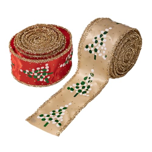 DOITOOL 2 Rollen Weihnachts-drahtband Rot Khaki mit Weihnachtsbaum-motiv Formstabil Dank Drahtkante Vielseitig für Kränze Schleifen Geschenkverpackungen und Festliche Diy-dekorationen DOITOOL 2 Rollen Weihnachts-drahtband Rot Khaki mit Weihnachtsbaum-motiv Formstabil Dank Drahtkante Vielseitig für Kränze Schleifen Geschenkverpackungen und Festliche Diy-dekorationen von DOITOOL