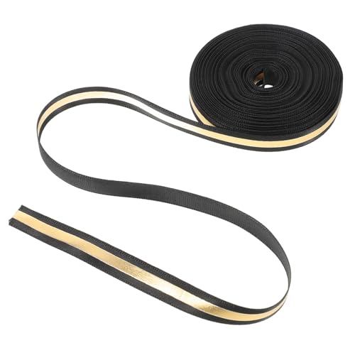 DOITOOL 2 Rollen verpackung Band schwarzgoldenes Satinband Abschluss Party Schleife Rot basteln bastelset Verpackungsband präsentieren Band zum Verpacken Polyester von DOITOOL