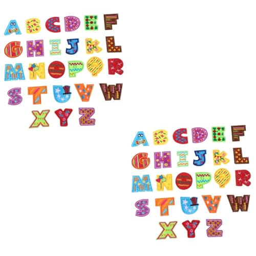 DOITOOL 2 Sätze 26 Stoffaufkleber Mit Buchstaben College-buchstaben-patches Stickerei Aufnäher Nähen Applikationen Gestickte Aufnäher Für Bekleidungsstücke Polyesterfaden 26 Stück * 2 von DOITOOL