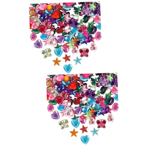 DOITOOL 2 Sätze Acrylfarbene Diamanten Kind Bunt Bling-edelsteine ​​herstellen Set Mit Strasssteinen Nagelschmuck Und Charms Hotfix Basteln Strasssteine ​​aufkleber 400 Stück * 2 von DOITOOL