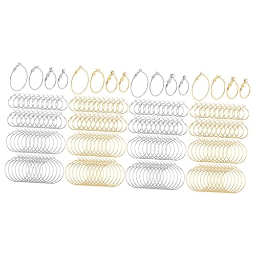 DOITOOL 2 Sätze Alloy -runde Ohrringe Diy -schmuckzubehör Ohrhaken Für Die Schmuckherstellung Ohrringe Gold Ohrringe Machen Zubehör Creolenfunde Legierung 96 Stück * 2 von DOITOOL