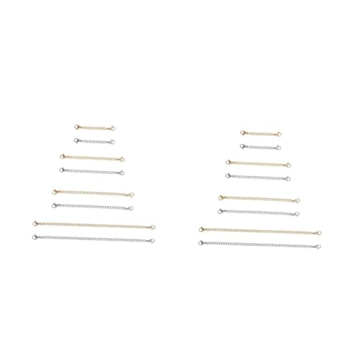 DOITOOL 2 Sätze Armband Verlängerungskette Teiliges Mit Karabiner Kettenverlängerung Für Schmuck Diy Für Armbänder Und Gold Silber 8 Stücke * 2 von DOITOOL