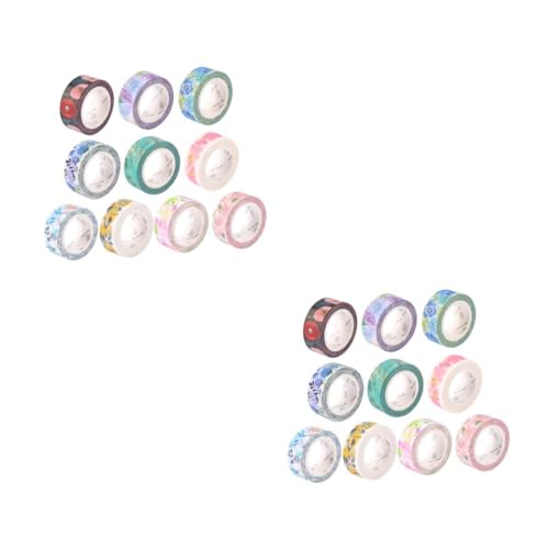 DOITOOL 2 Sätze Blumen Washi Tape Dekorative Klebebänder Mit Gilding Für Diy Bastelprojekte Und Geschenkverpackungen Pro Rolle Verschiedene Designs 10 Rollen * 2 von DOITOOL