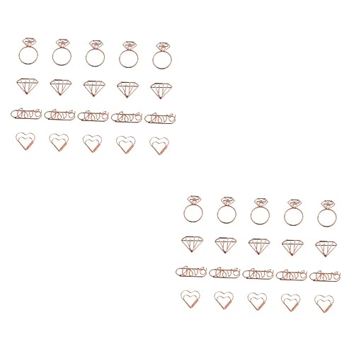 DOITOOL 2 Sätze Büroklammern Cartoon Form Ring Diamant Herz Liebe Lustige Lesezeichen Für Büro Schule Und Notizen Kreative Clips Für Bunte Organisation 20 Stück * 2 von DOITOOL