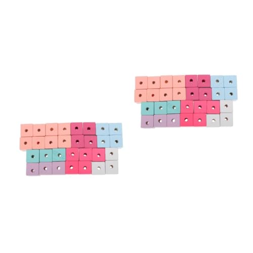 DOITOOL 2 Sätze Bunte Holzperlen Für Schmuckherstellung Holzperlen Diy Bastelzubehör Für Armbänder Und Kreative Projekte Für Erwachsene 30 Stück * 2 von DOITOOL