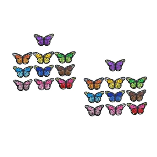 DOITOOL 2 Sätze Bunte Schmetterling Aufnäher Diy Stickerei Patches Für Kleidung Und Bastelprojekte Vielseitig Einsetzbar Zum Abdecken Von Flecken Und Löchern 40 Stück * 2 von DOITOOL