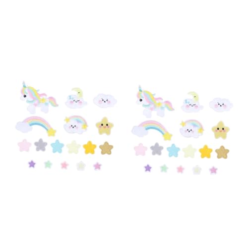 DOITOOL 2 Sätze Bunten Einhorn Stickern Aufbügelbare und Aufgenähte Applikationen für Kleidung Taschen und Diy Dekorationen für Langlebig und Sicher DOITOOL 2 Sätze Bunten Einhorn Stickern Aufbügelbare und Aufgenähte Applikationen für Kleidung Taschen und Diy Dekorationen für Langlebig und Sicher von DOITOOL