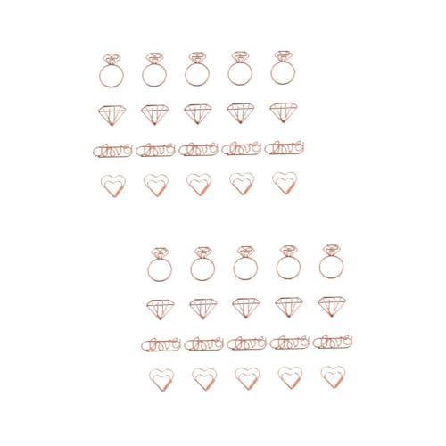 DOITOOL 2 Sätze Cartoon Büroklammern Herz Ring Und Diamant Design Kreative Lesezeichen Clips Für Büro Schule Und Notizbücher Farbenfroh Und Praktisch 20 Stück * 2 von DOITOOL