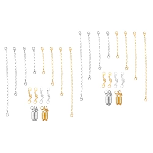 DOITOOL 2 Sätze Cylindrische Magnetverschluss Halskette Erweiterungskette Diy Schmuckaccessoires Gold und Silber für Armbänder und DOITOOL 2 Sätze Cylindrische Magnetverschluss Halskette Erweiterungskette Diy Schmuckaccessoires Gold und Silber für Armbänder und von DOITOOL