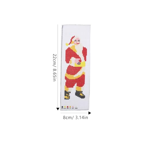 DOITOOL 2 Sätze DIY Kreuzstich Lesezeichen Bastelset Weihnachten mit Weihnachtsbaum Weihnachtsmann Baumwollstoff Stickerei Starter Kit für Anfänger Praktische Geschenkidee für Leser und von DOITOOL