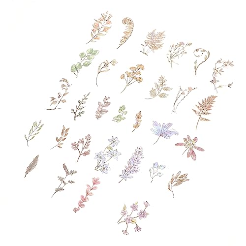 DOITOOL 2 Sätze Dekorative Aufkleber mit Pflanzen und Blumenmustern für Diy Scrapbooking und Journaling Hochwertige Klebeetiketten für Kreative Bastelprojekte von DOITOOL