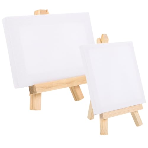 DOITOOL 2 Sätze Dekorative Mini Leinwände mit Diy Mini Leinwänden und Stabilen Easels für Kunstprojekte und Hobbymalerei von DOITOOL