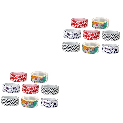 DOITOOL 2 Sätze Diy Bunte Washi Tapes Handreißbare Dekorative Klebebänder Für Scrapbooking Tagebücher Und Kreative Projekte Für Bastel 8 Stück * 2 von DOITOOL