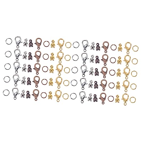 DOITOOL 2 Sätze Diy Schmuckset mit Verschlüsse für Armbänder Karabiner Offene Ringe und Rotkupfer für Bastelprojekte von DOITOOL